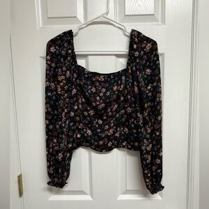 Floral Black Women's Top-small
